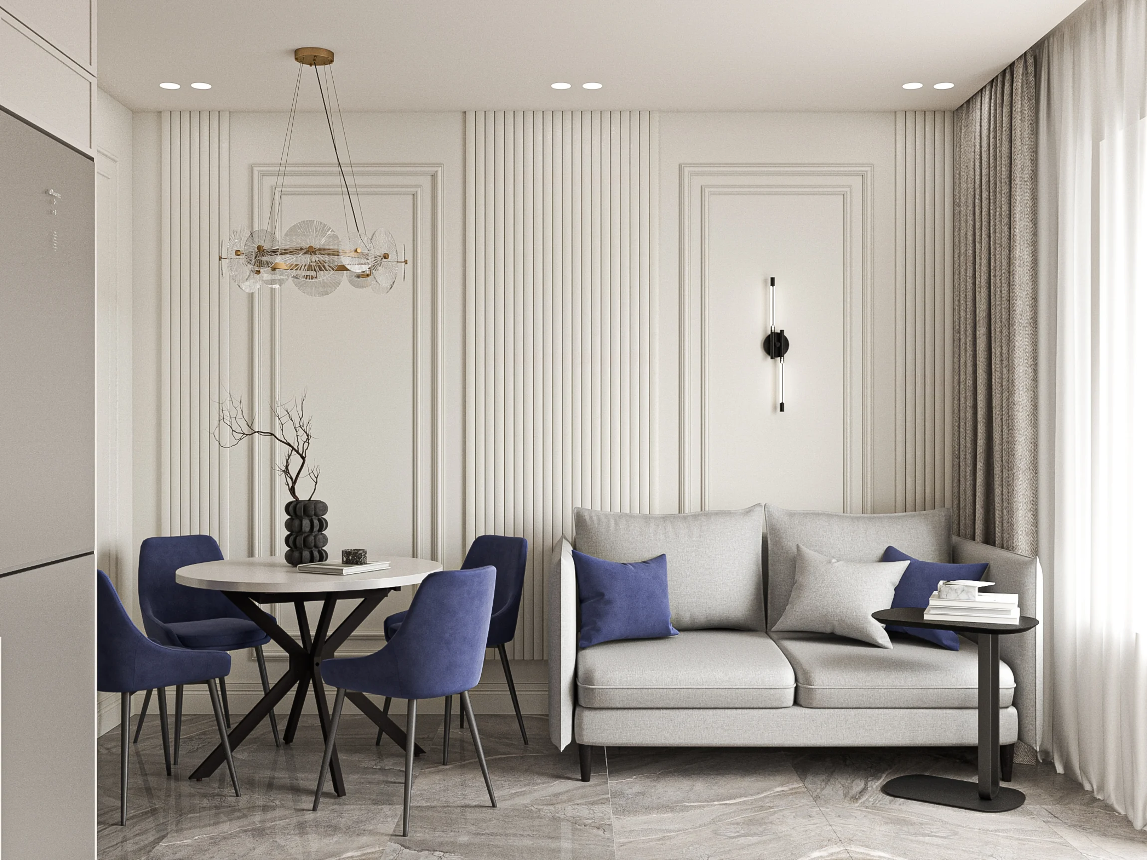 Дизайн-проект кухни с диваном